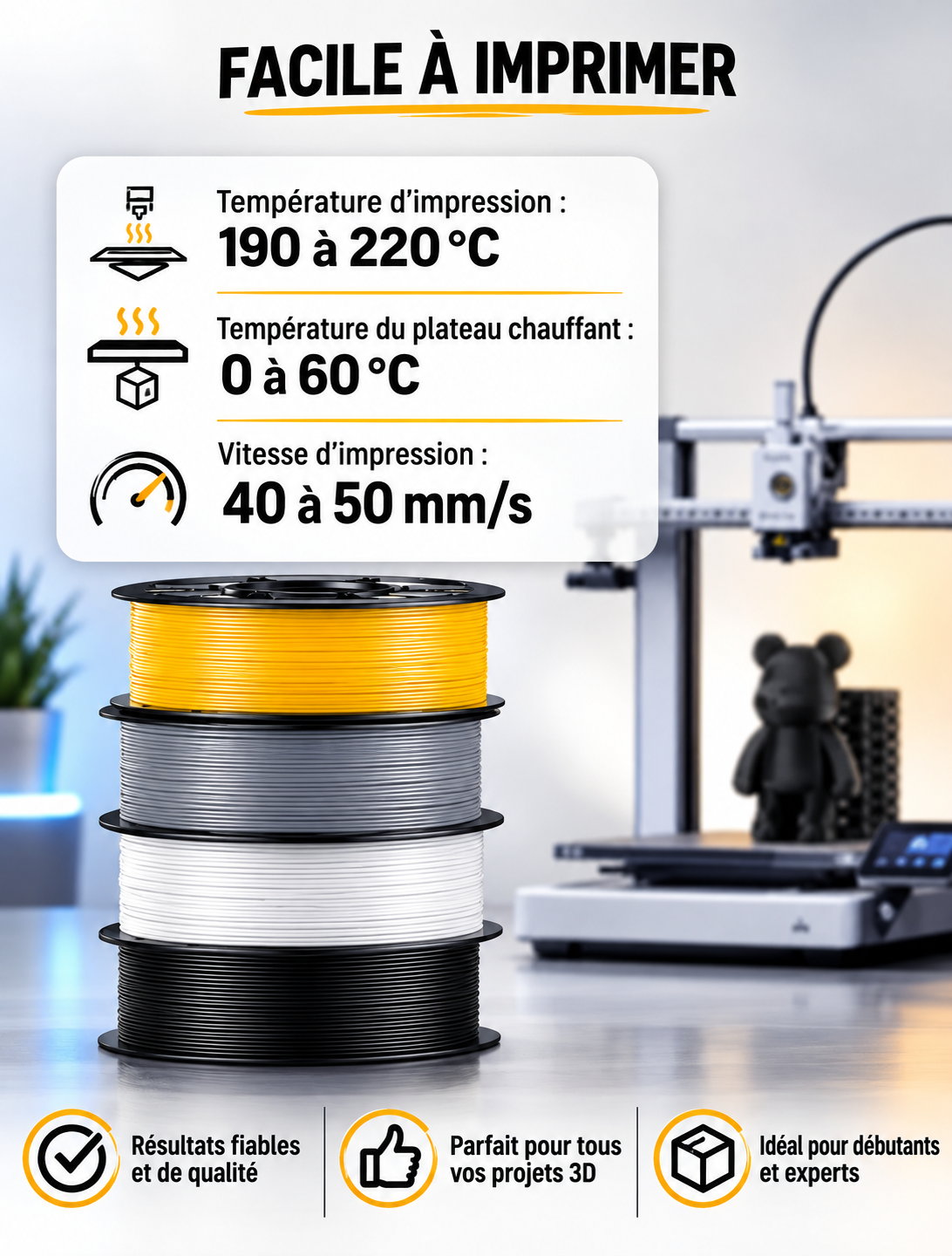 Mega Pack PLA 3D – 12 Couleurs Assorties | 1,75 mm | 15,6 kg